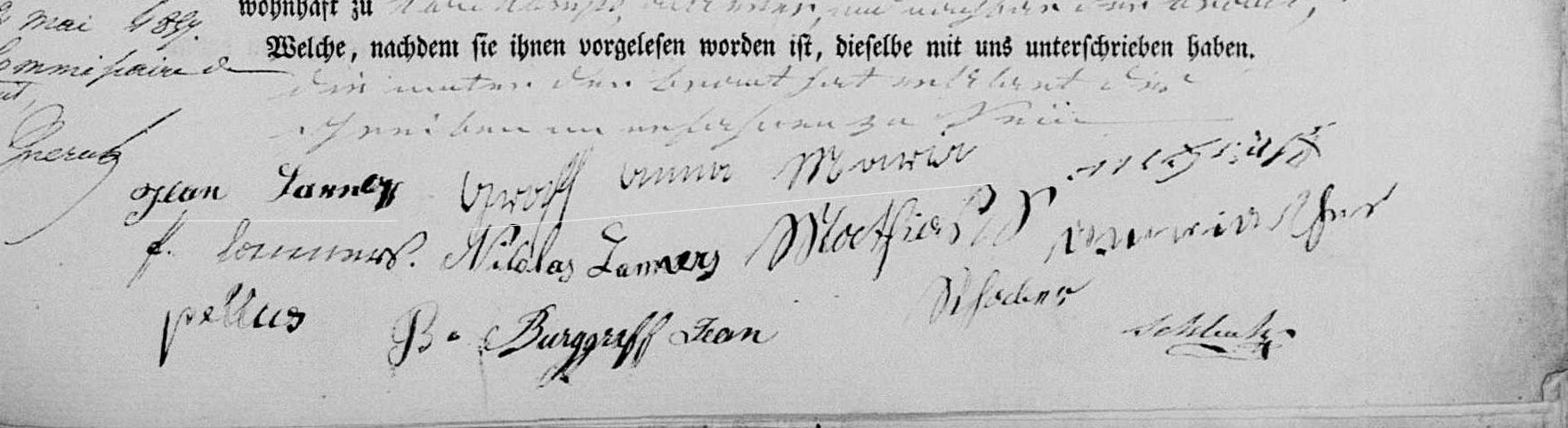 Marriage record Jean Lanners-Anne Marie Graff 13.5.1857 Winseler